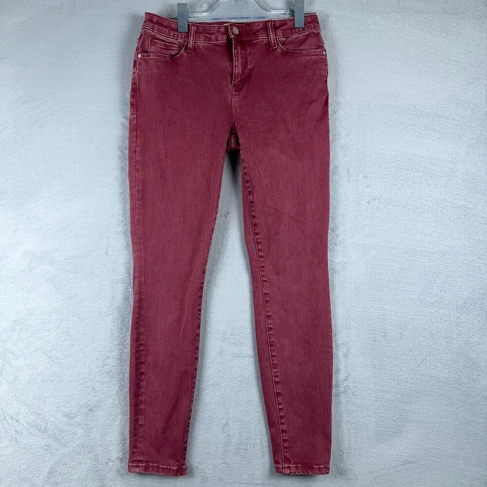 Wash Lab Jeans Ankle Skinny Leg SFSK91431 Mid Rise Womens Maroon Size 29